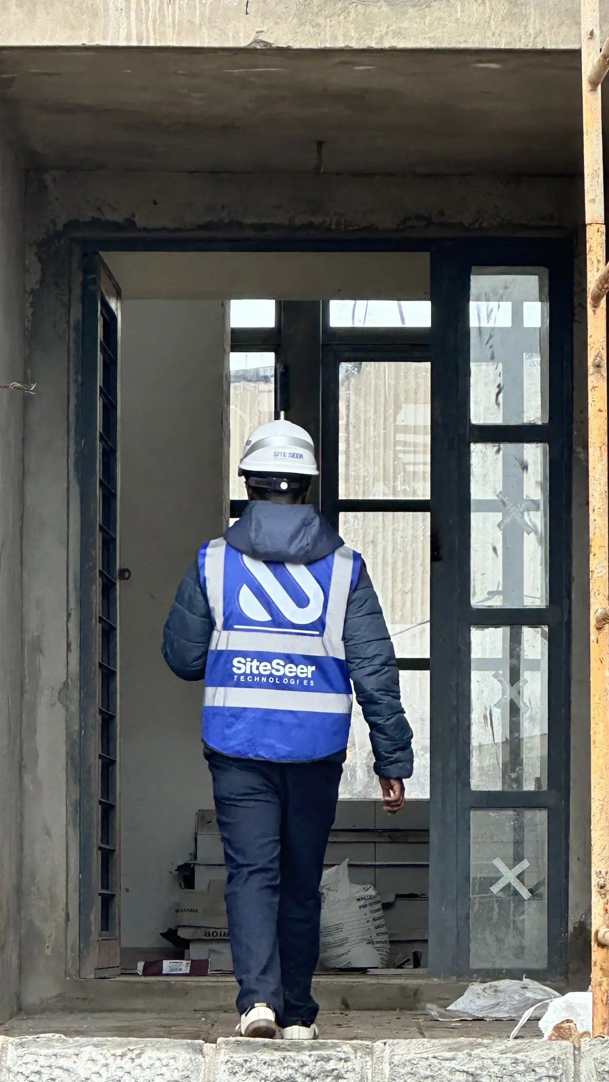 Walking into a home under construction